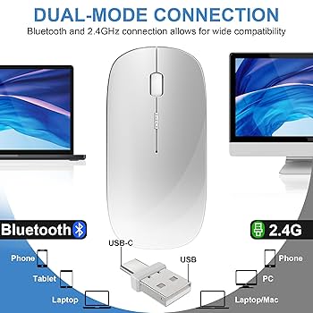 Souris Sans Fil Rechargeable – Design Ultra-Fin et Silencieux