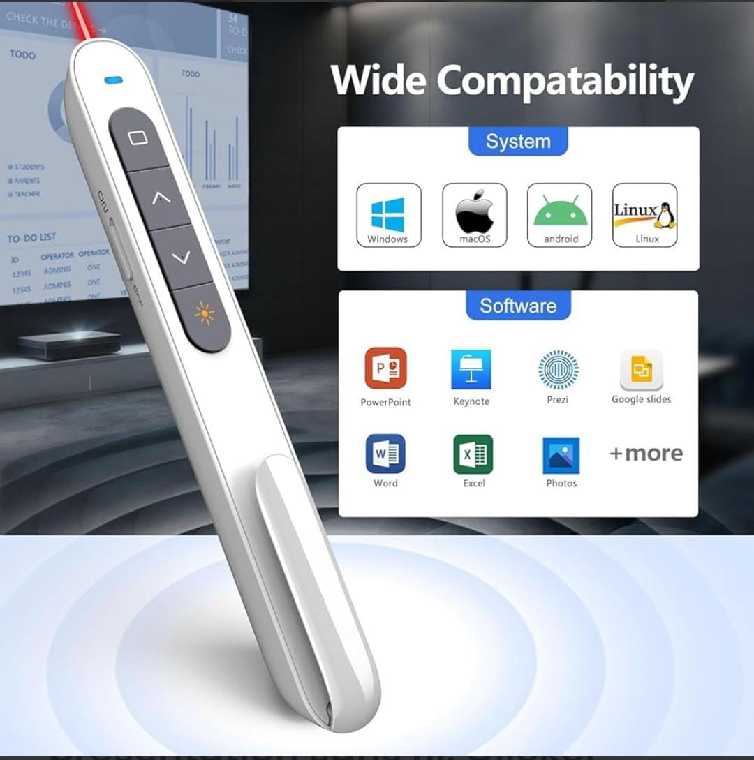 Pointeur Laser Présentation Power Point, USB, Télécommande sans fil 2.4GHz, discours PPT